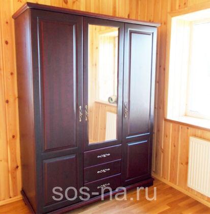 Шкаф 3-ств с ящ и зеркалом Брусно-М